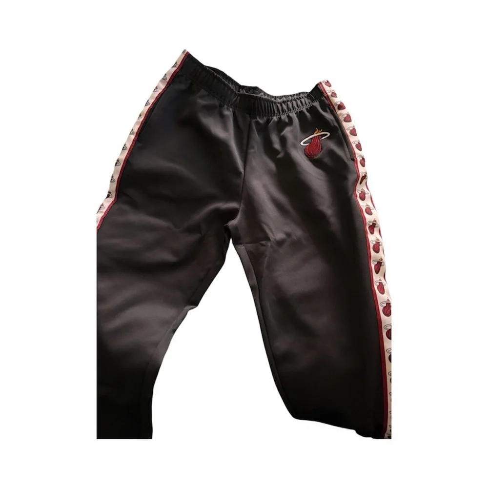 Black Miami Heat Basketball Athletic Track Pants
